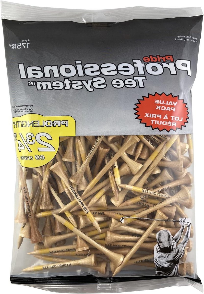 Golf Tees - Tees Golfaccessoires - Golfen - Kleurgecodeerde identificatie - 275 inch - Natuurlijk