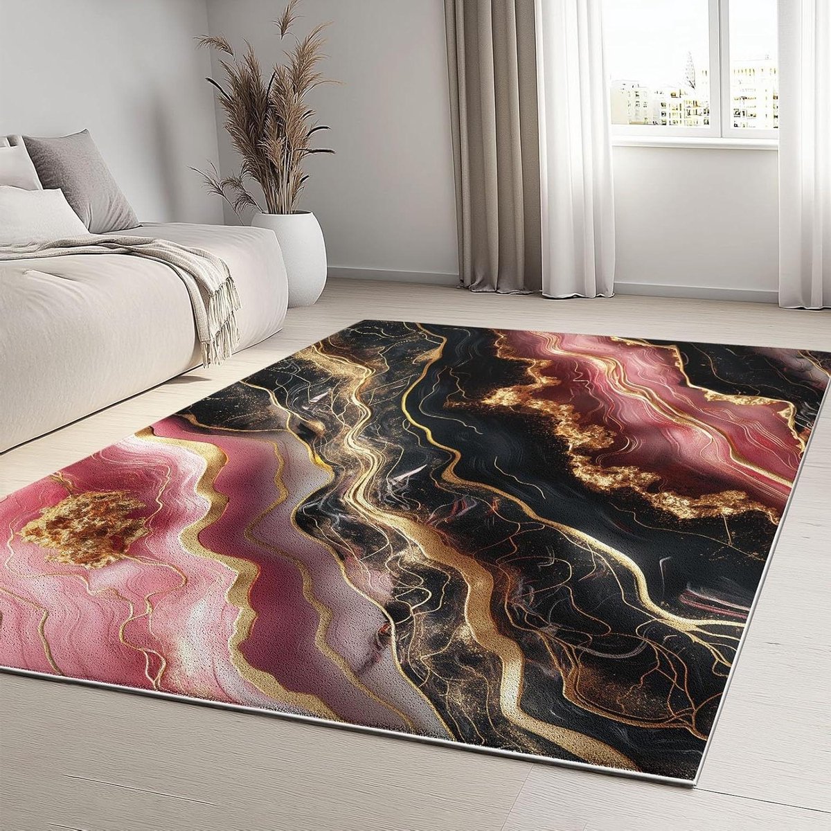 Vloerkleed Marmerlook - Zachte Vloerbedekking - Woonkamer Decoratie - Anti-slip Onderkant