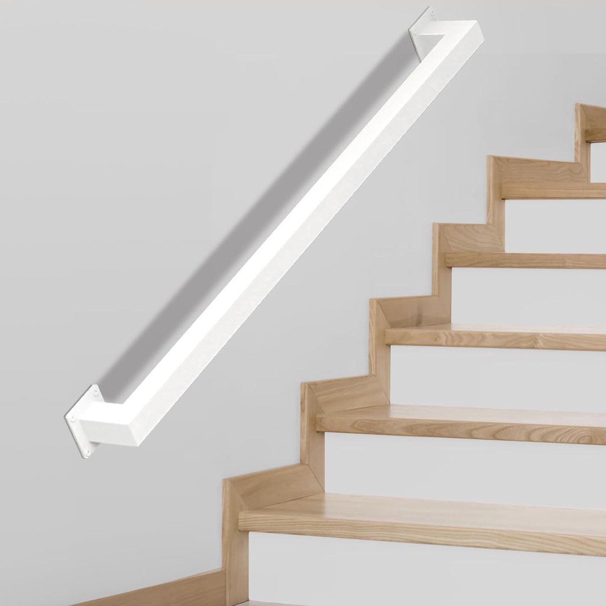 Trapleuning - Steun Handgreep - Veilig Traplopen - Stabiel Metaal - 30 cm - Wit