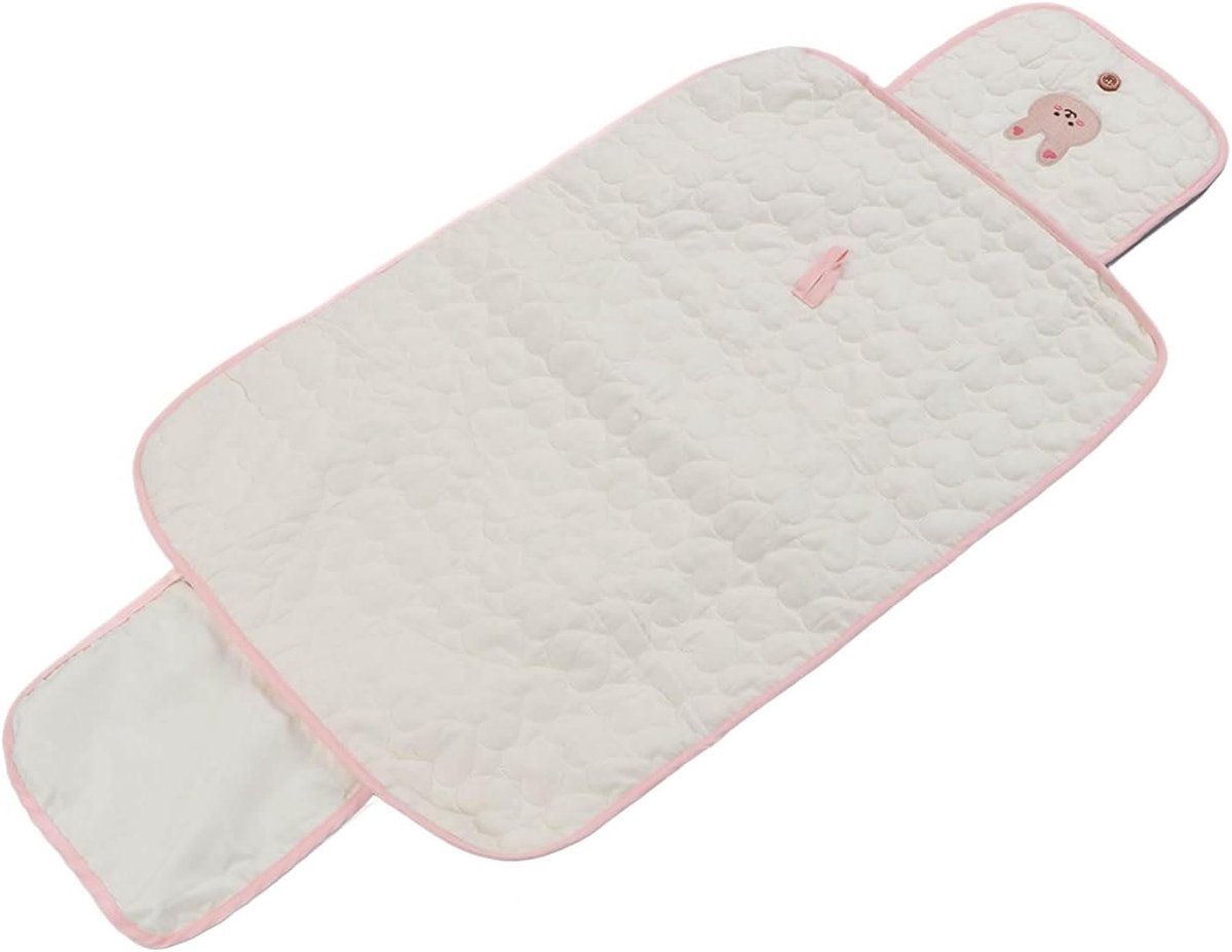 Aankleedkussen Baby - Verschoningsmatje Opvouwbaar - Onderweg Luiers Verschonnen - Waterdicht Katoen - 25 x 21 x 7 cm