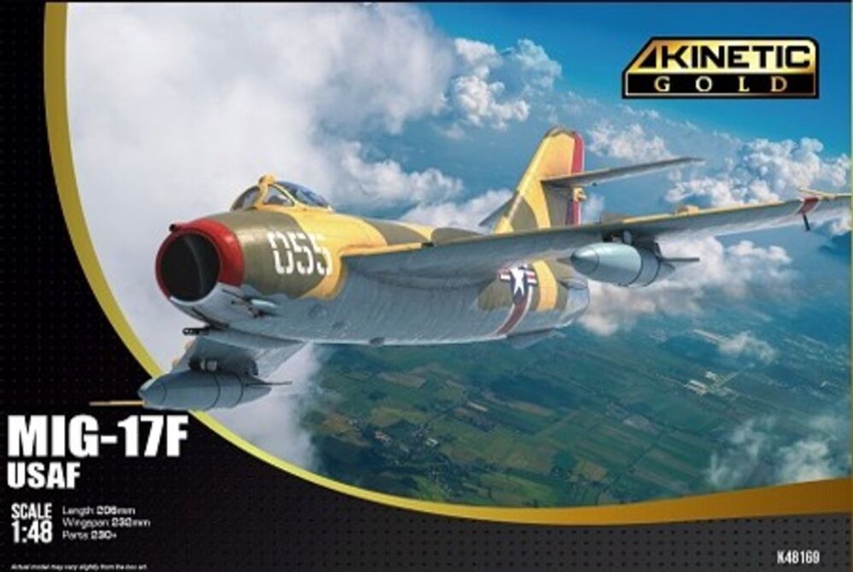 Kinetic Modelbouwpakket Militaire voertuigen - 48169 Mikoyan-Gurevich MiG-17F USAF - Amerikaans Straaljager Plastic - 1:48 - Modelbouw