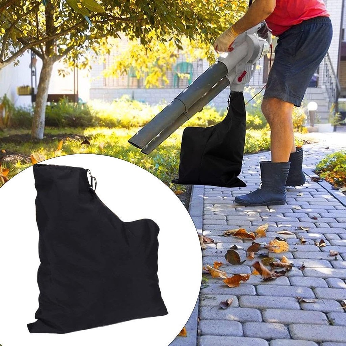 Opbergzak Bladblazer - Stofzuigerzak Tuin - Bladeren Verzamelen - Grote Capaciteit - 60 cm Hoog - Zwart