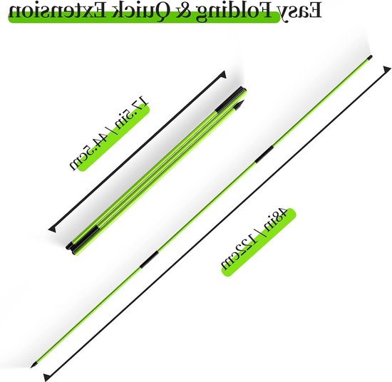 Dailygoody - Golf-uitlijnstokken - Set van 2 - Inklapbare uitlijnstaven 122 cm - Blauw - Golftraining - Voor putten en houding - Inclusief opbergkoker van Merkloos — afbeelding 5