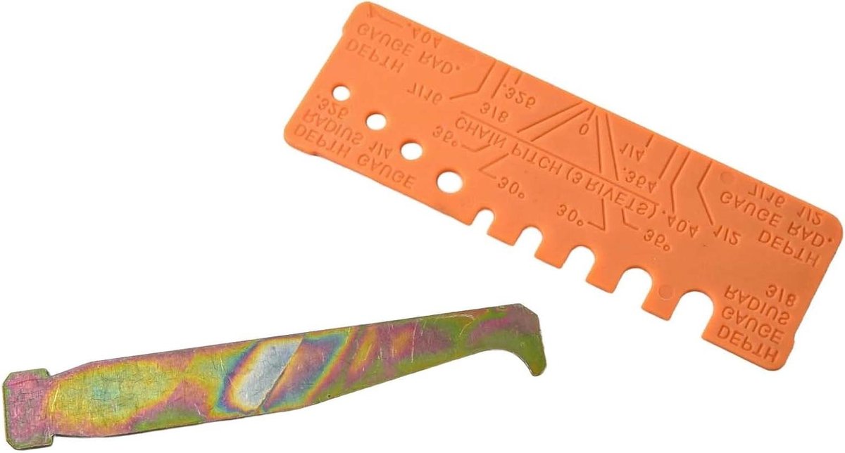 Kettingzaag Onderhoudsset - Kettingzaag Gereedschap - Ketting Slijpen - Nauwkeurige Hoekmeting - 2 stuks - Grijs