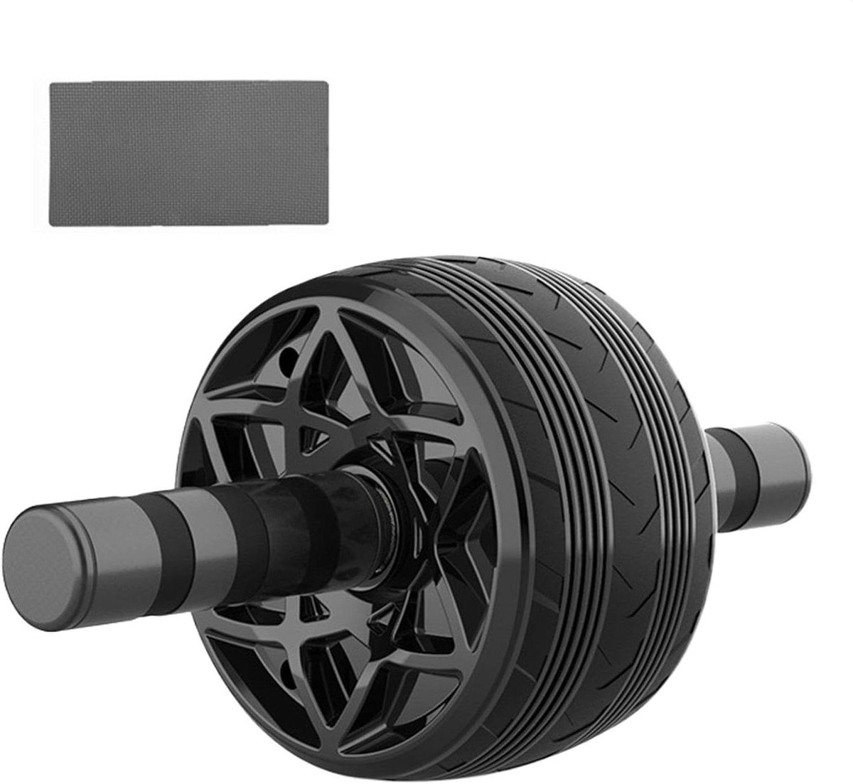 Ab Wheel - Buiktrainer Wielen - Core Krachttraining - Automatische Rebound - 21 cm - Zwart