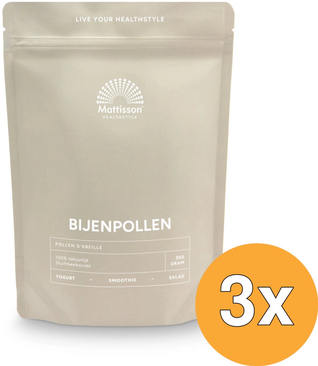 3x Mattisson Bijenpollen Stuifmeelkorrels Raw (300 gr)