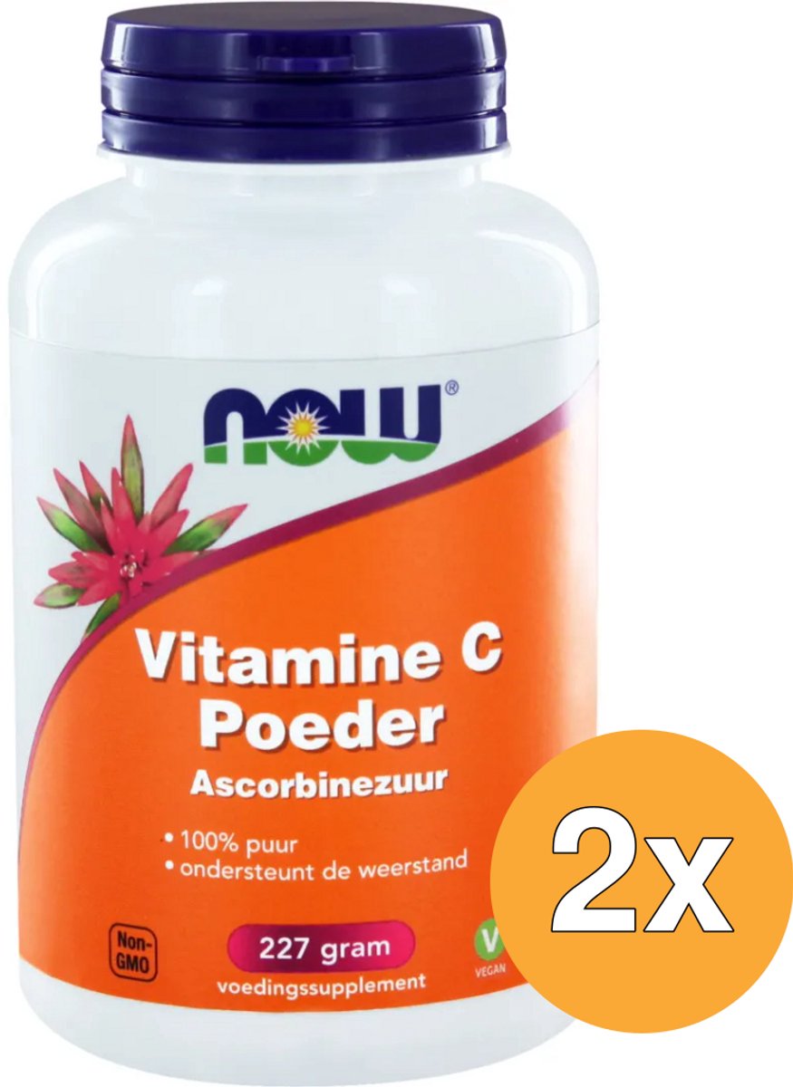2x Now Vitamine C poeder ascorbinezuur (227 gr)