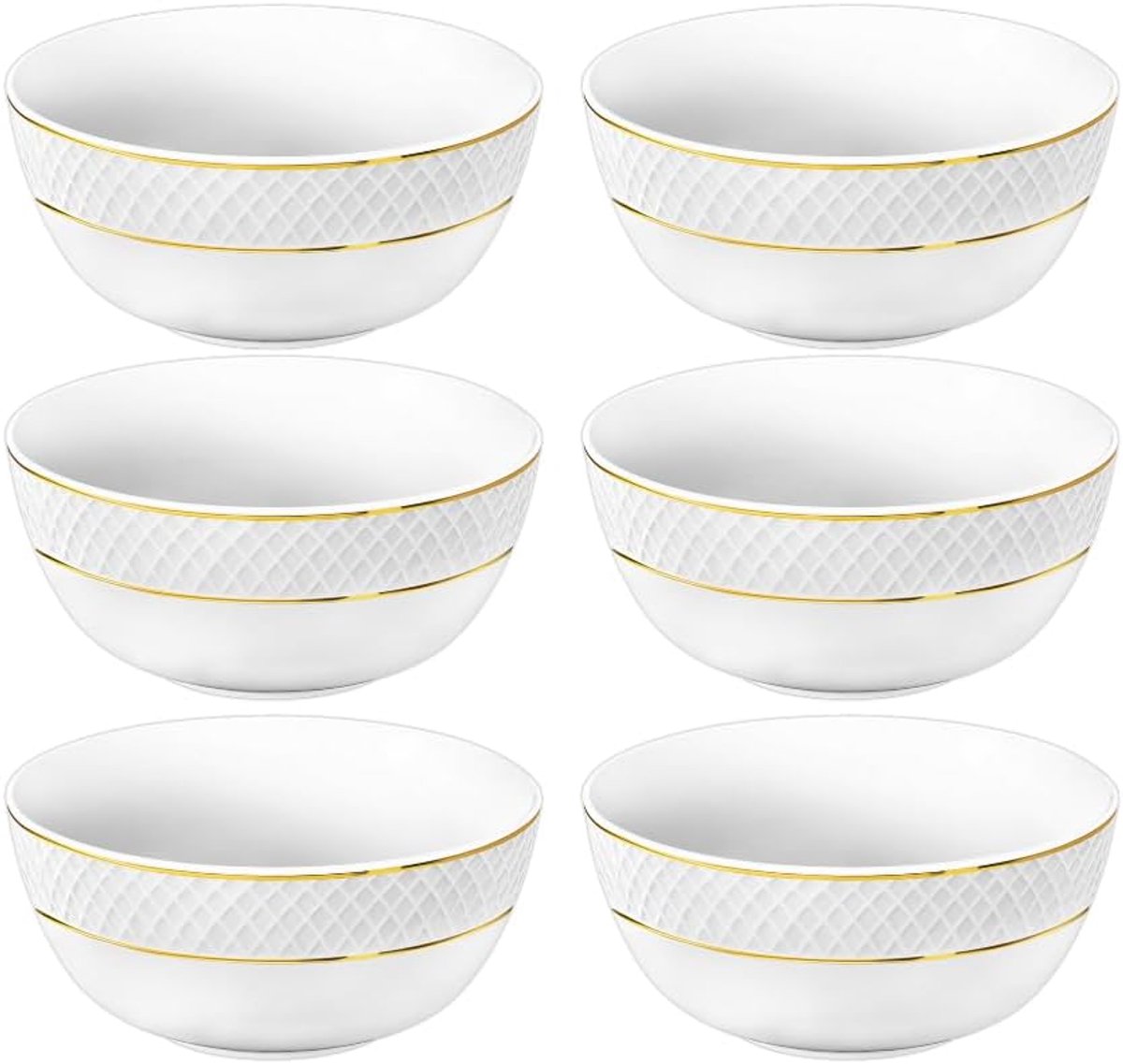 Wilmax England Porselein Schaaltjes Wit Gouden Rand 12cm Set 6