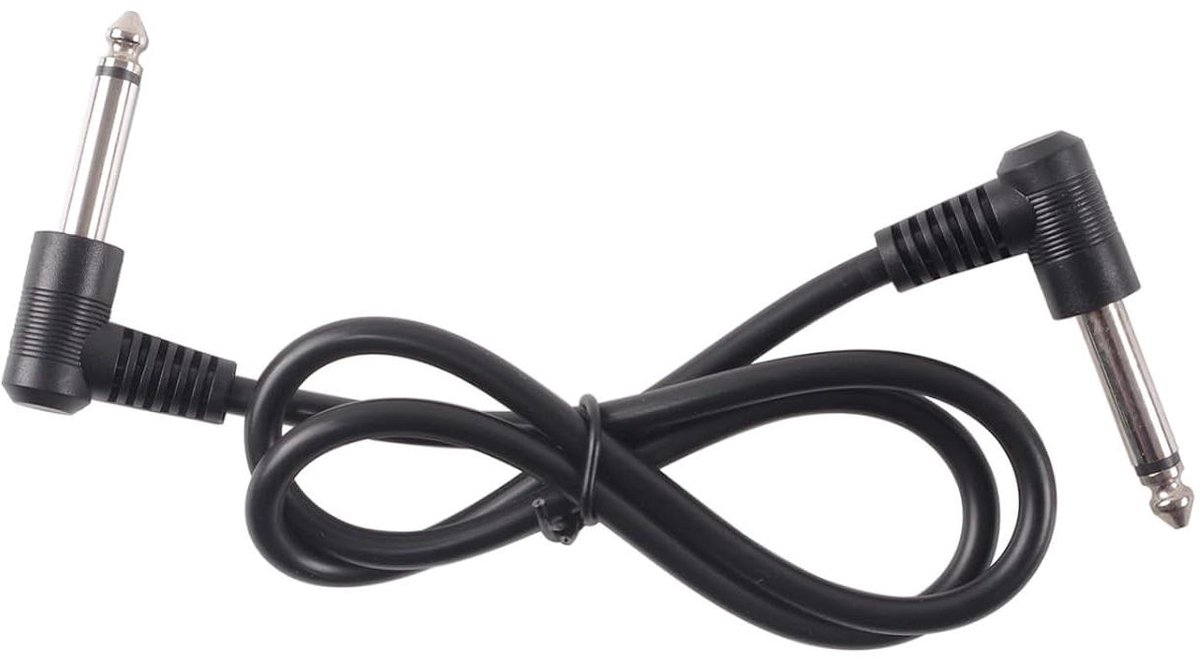 Gitaarkabel - Patchkabel - Muziek Opnemen - Ruisonderdrukkend - 60 cm - Zwart