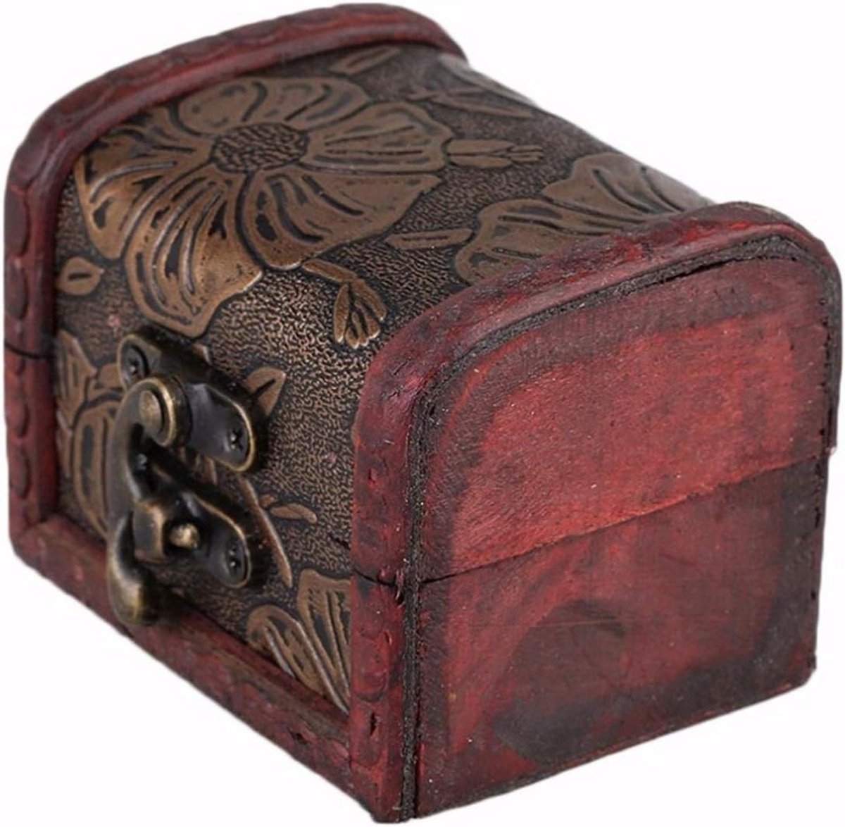 Opbergdoos Houten Kist - Sieraden Doosje - Sieraden Opbergen - Vintage Design - 80x55x55mm - Houtkleur