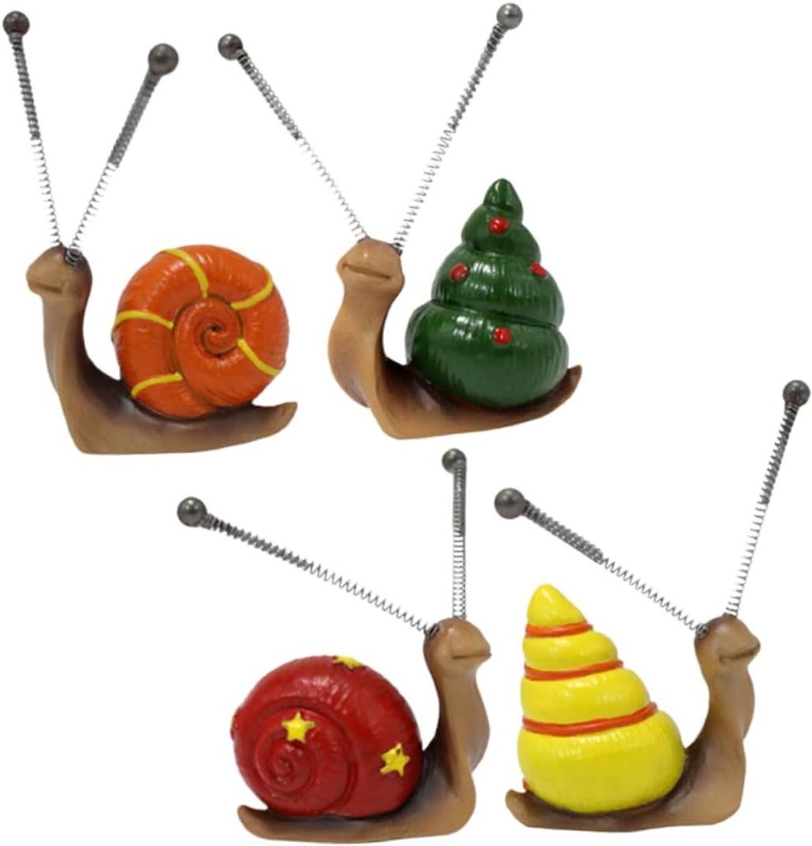 Slakdecoratie Set - Tuin Figuren - Tuin Aankleden - Levendige Kleuren - 4 Stuks - Divers