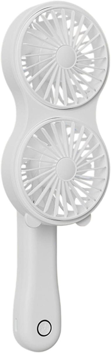 Persoonlijke Ventilator - Zakventilator Dubbelkop - Luchtcirculatie Thuis - Efficiënt Dubbel Systeem - 5.9 x 8.2 x 5.9 cm - Wit