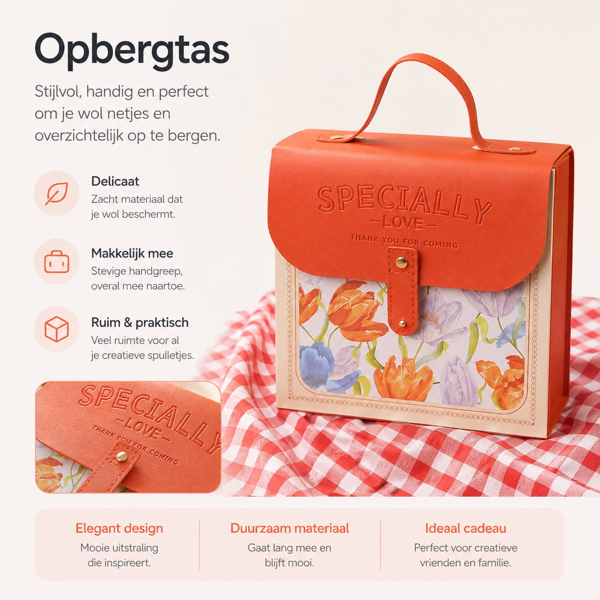 BOTC Naaldvilten - Starterset - Incl. Tools en doos - Needle felting - Pakket - Gekaarde wol - Viltnaalden - Oranje — afbeelding 6
