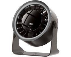KZQ Kleine Individuele Ventilator Met 5 Windstanden - Usb Aangedreven Lichtgewicht Handventilator 1800mAh Lange Accuduur - Voor Reizen Kantoor Studie En Zomer - Grijs