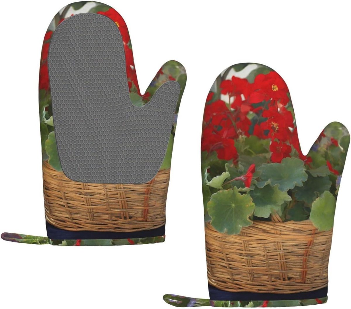 Ovenwanten Set - Keukenhandschoenen - Hitte Beschermen - Antislip Siliconen - 2 Stuks - Zwart