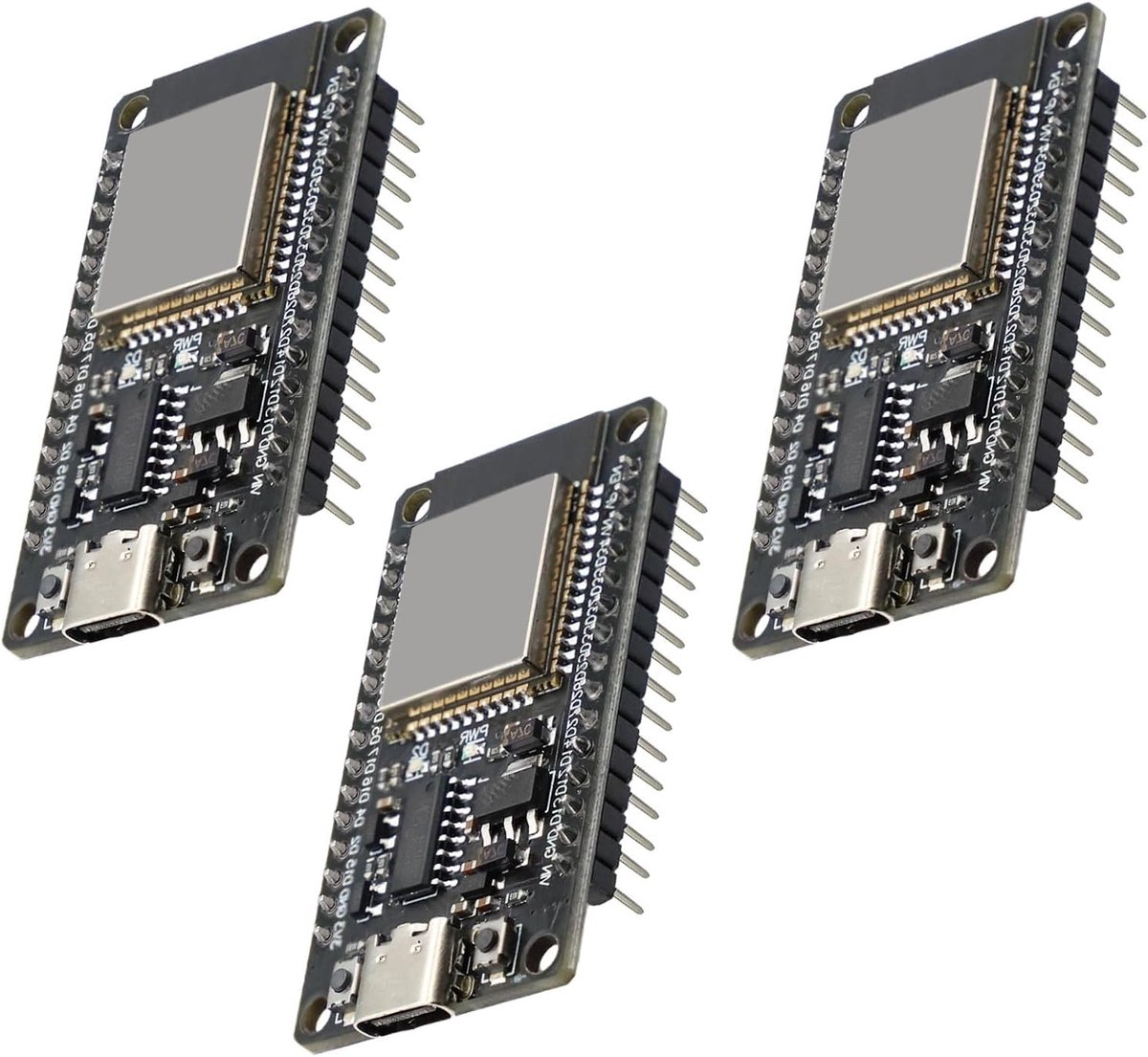 3-delige ESP CH340 Ontwikkelbord Set met ESP-32 32D Module, 2.4GHz WiFi, Bluetooth en Type-C Aansluiting, Geschikt voor Arduino en IoT Projecten