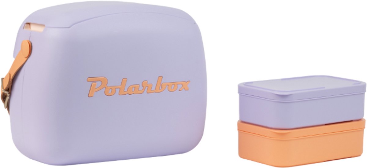Polarbox Coolerbag 6L met 2 Lunchboxen - 34x19x26cm - Paars