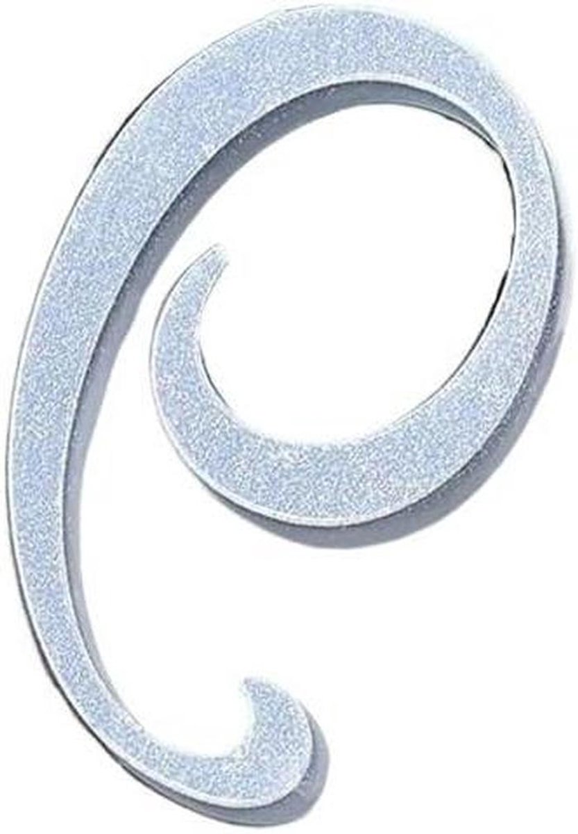 Huisnummer Sticker - Zelfklevend Cijfer - Voordeur Decoratie - Spiegel Effect Oppervlak - 7 cm Hoog - Zilver
