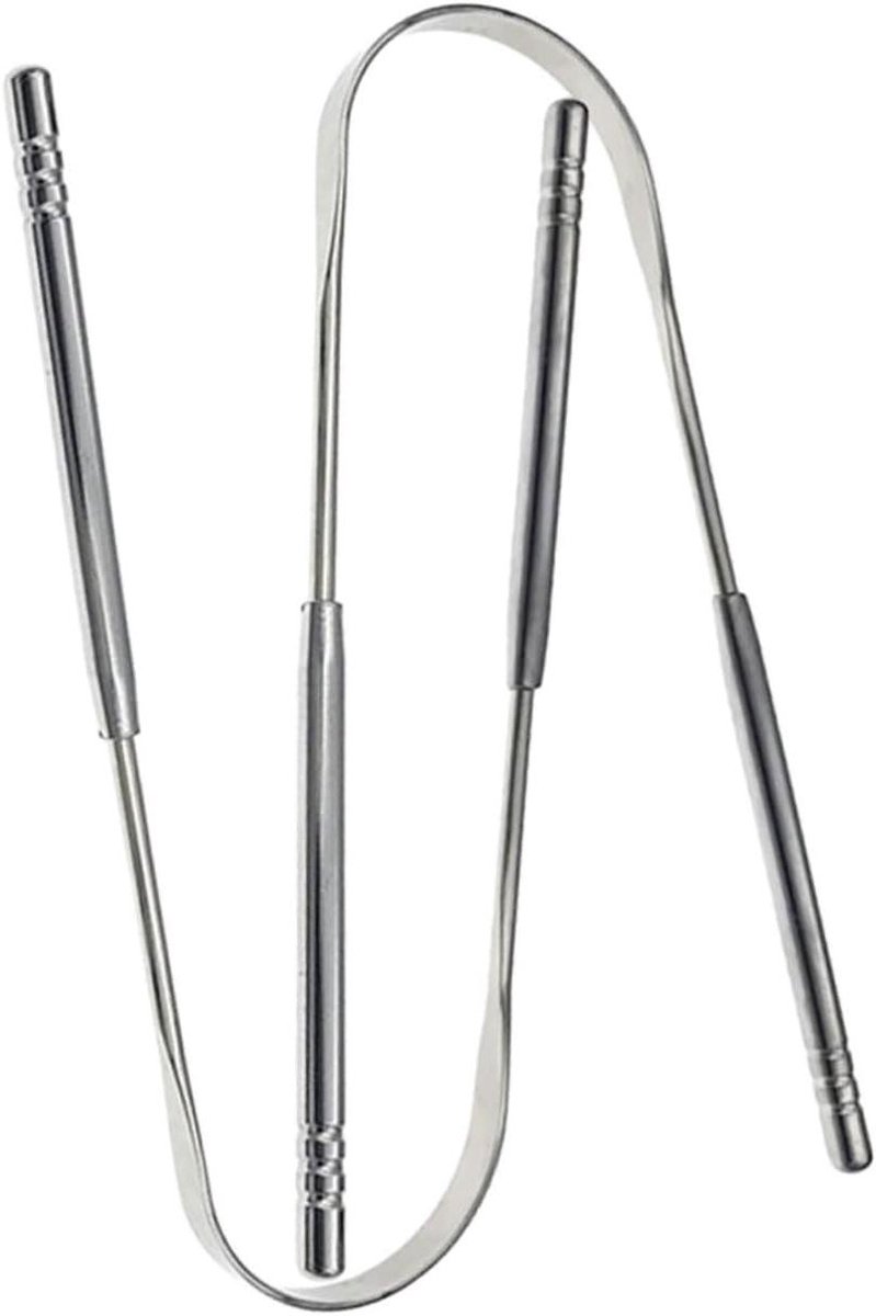 Tong reiniger - Mondhygiëne tool - Frisse adem - Roestvrij staal - 12.8 cm - Zilver