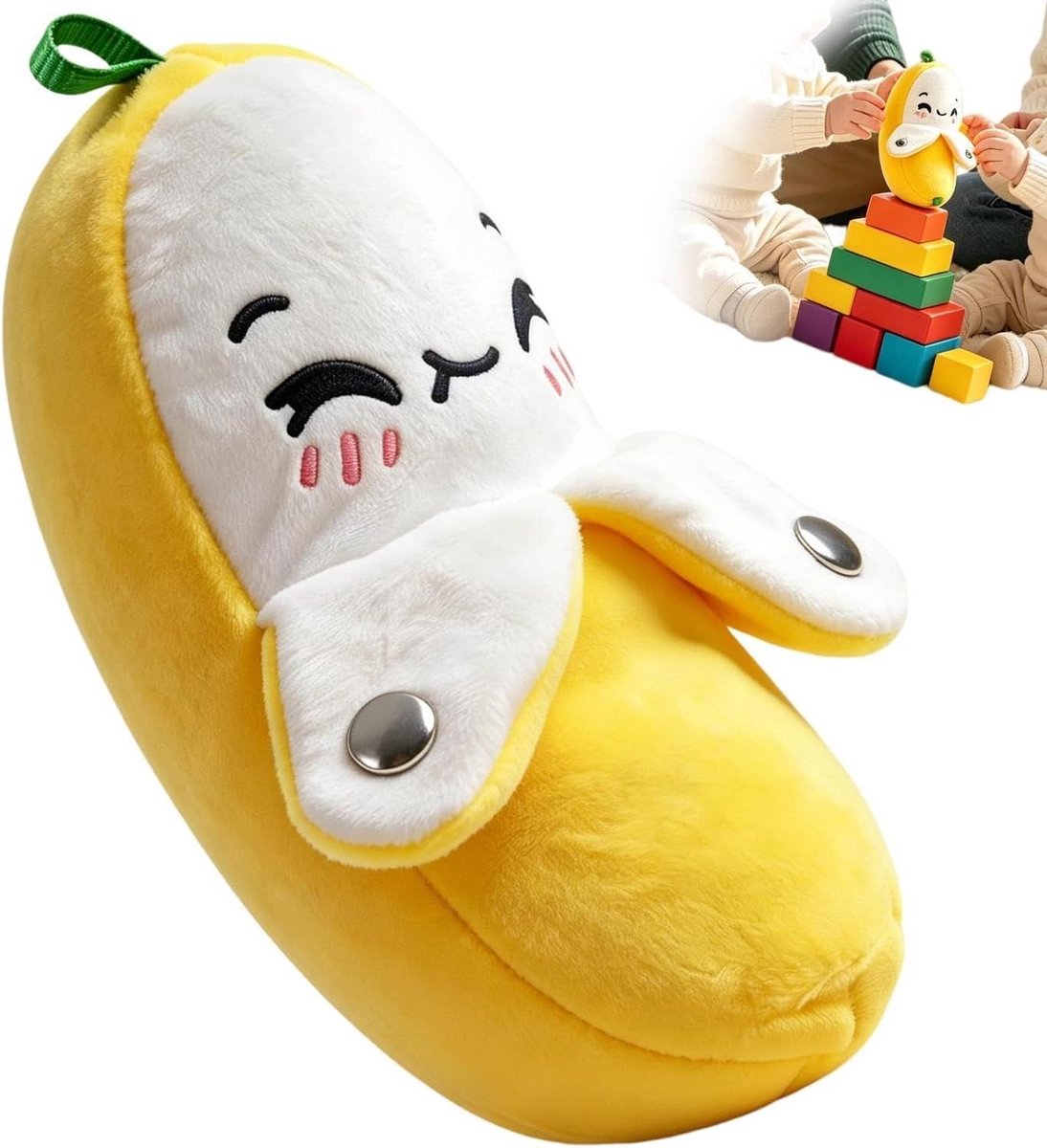 Banaan Knuffel - Pluche Speelgoed - Interactief Leren - Zacht PP Katoen - 22 cm - Geel