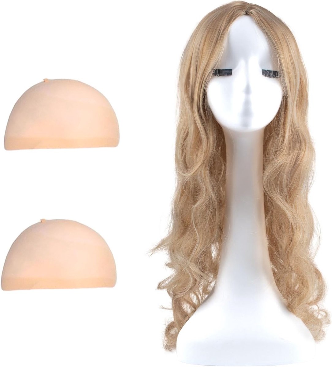 67 cm Lange Synthetische Haar Wavy Blonde Perucque voor Vrouwen en Meisjes - Krullend Kostuum voor Cosplay, Feest en Dagelijks Gebruik, Duurzaam en Stijlvol