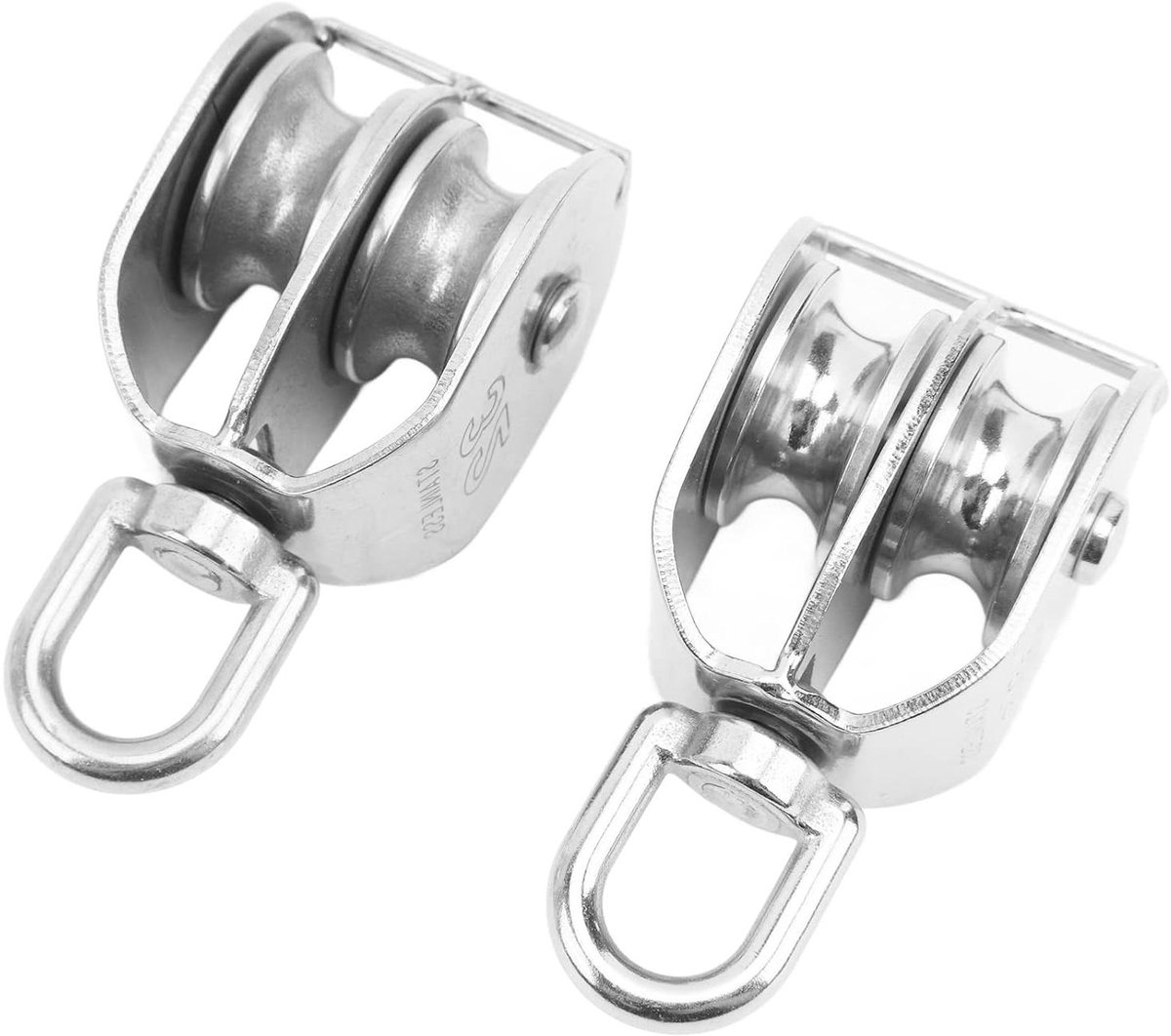 Dubbel Katrolblok - Takel Blok - Zware Lasten Hijsen - 360 Graden Rotatie - 250 Kg Draagvermogen - Zilver