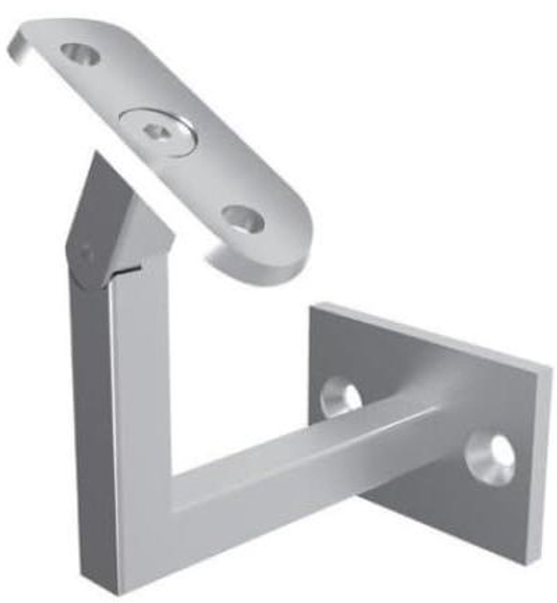 Sellon24 Leuninghouder roestvrij staal V2A AISI 304 geslepen 42,4 mm vierkant wandmontage trapleuning trapleuning houder