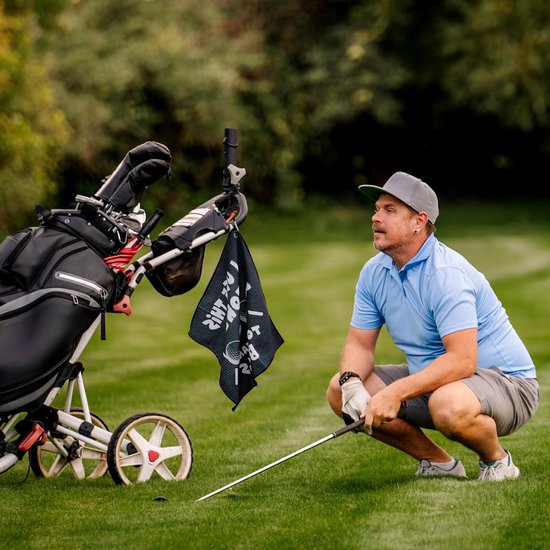 SnelShoppen - Golf Handdoek, Gepersonaliseerde Golf Accessoires Golfdoek voor Golf Tassen met Clip, Ideaal als Golf Cadeau voor Mannen, Echtgenoten, V van Snelshoppen — afbeelding 4