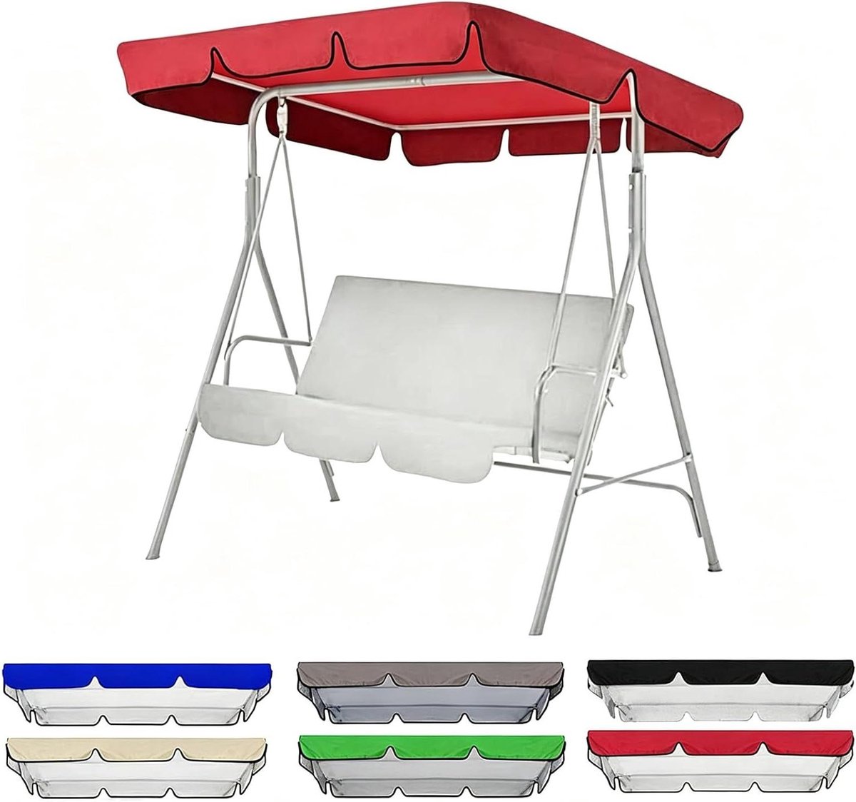 Schommelbank Vervanging - Zonnedak Luifel - Buiten Ontspannen - Waterdicht Polyester - 195x125cm - Rood
