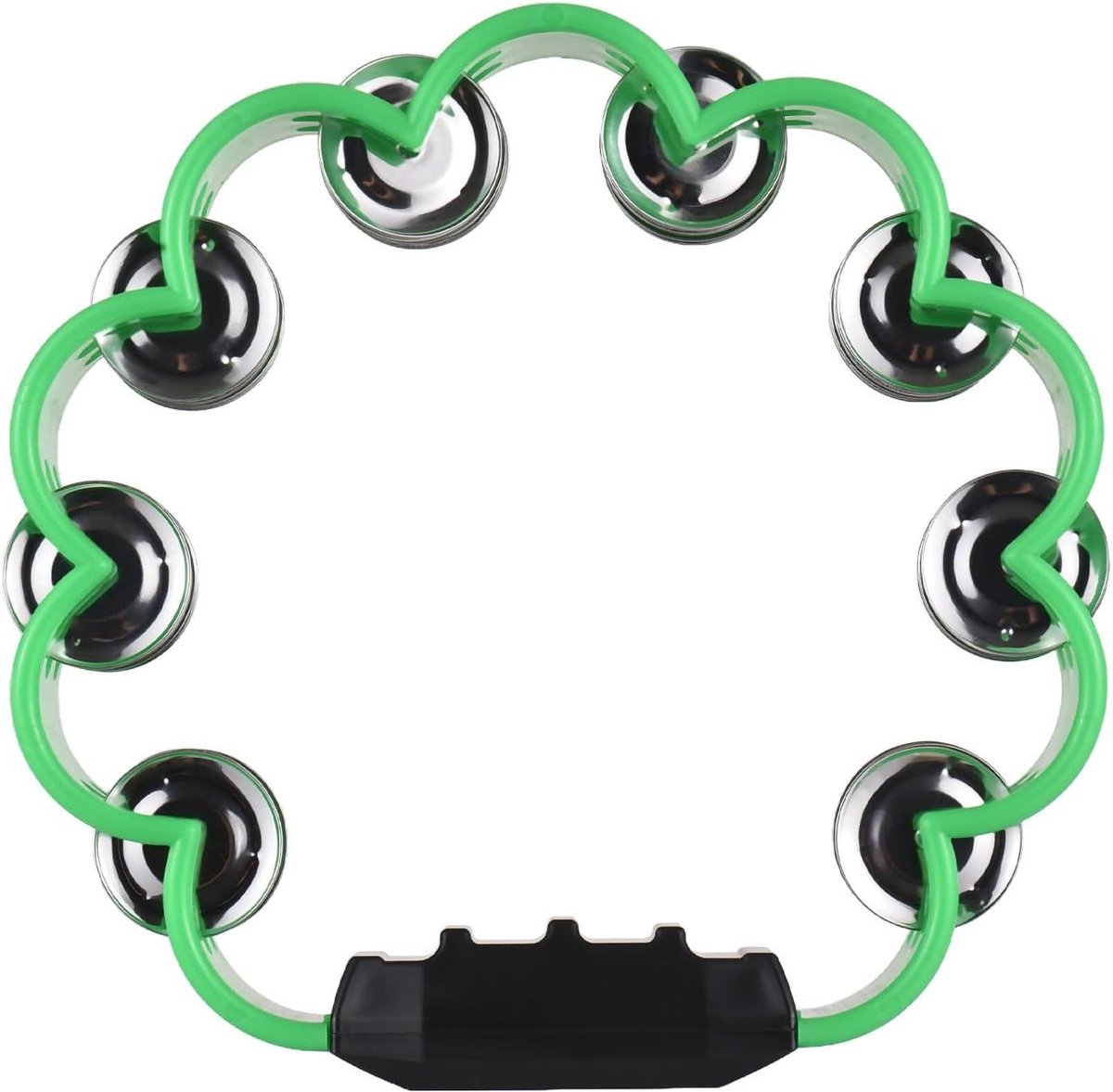 Tamboerijn voor volwassenen - Hand percussie - Muziek maken - Dubbele jingles - 22 cm - Groen