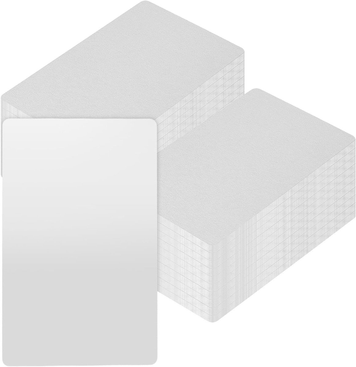 Set van 200 Aluminium Visitekaartjes 86 x 54 x 0,2 mm, Zilver, Metaal, Professionele Netwerkkaarten voor Marketing en Bedrijfsidentiteit