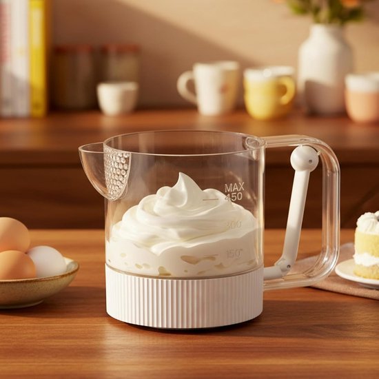 Eiermengbeker, halfautomatische handpers eierklopper beker - Press-Down Food Mixer, voor Keuken Bakken Thuis Restaurant Verzamelen Eetkamer van Eiermengbeker — afbeelding 3