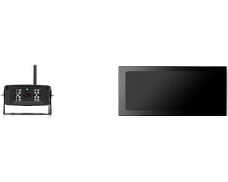 Achteruitrijcamera Systeem - Parkeerhulp Camera - Veilig Achteruitrijden - Draadloze DVR Monitor - 10 Inch Scherm - Zwart