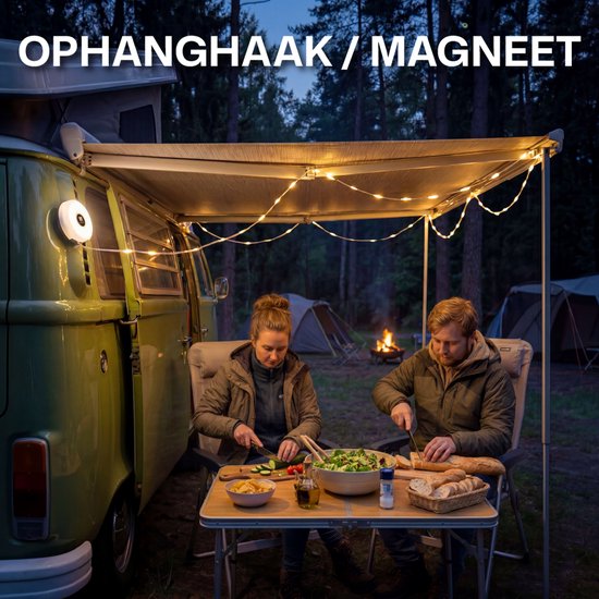 camping lamp, lichtsnoer, zaklamp, powerbank (4in1) kampeerlamp met lampjes slinger voor buiten - campinglamp oplaadbaar met USB C - tentlamp verlichting van Merkloos — afbeelding 5