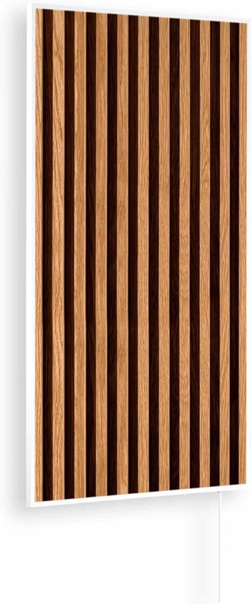 Infrarood Paneel - Wandverwarming - Bijverwarmen Ruimte - Ultraplat Element - 450 Watt - Wit Houtmotief