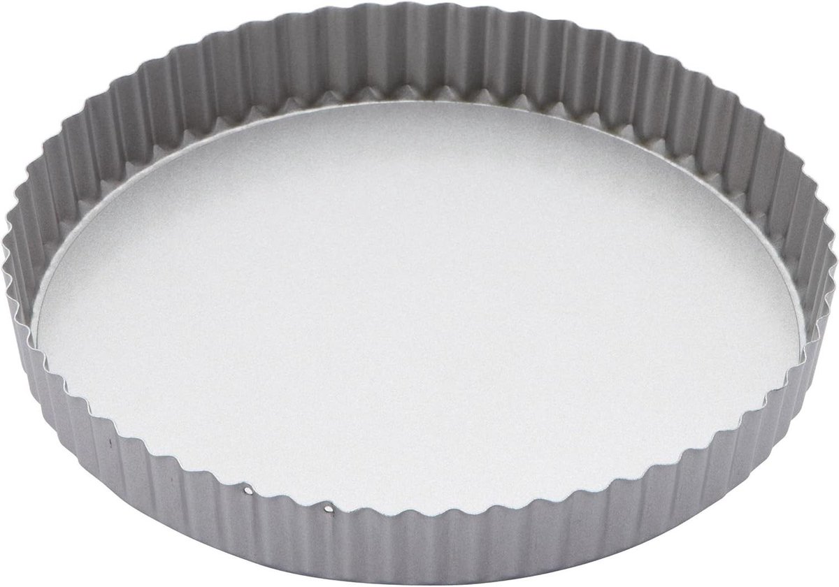 Quiche Pan - Taartvorm Flan - Zelf Bakken - Losse Bodem - 25 cm - Zilver