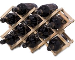 Newaner Wooden Stackable Wine Rack 10 Bottles Storage Drink Rack, 45 x 12.5 x 31 cm, Vintage Wine Storage Bottle Rack Hand Mounted for Bartoon Bench, Living Room, Kitchen