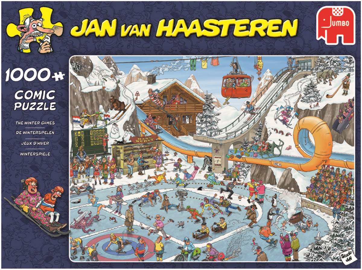 Jan van Haasteren - De Winterspelen - 1000 stukjes puzzel - Legpuzzel — afbeelding 5
