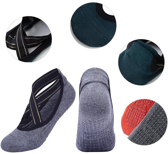 2 Stuks Yoga Sokken met Antislip – Ademend Katoen voor Pilates, Ballet en Barre — afbeelding 4
