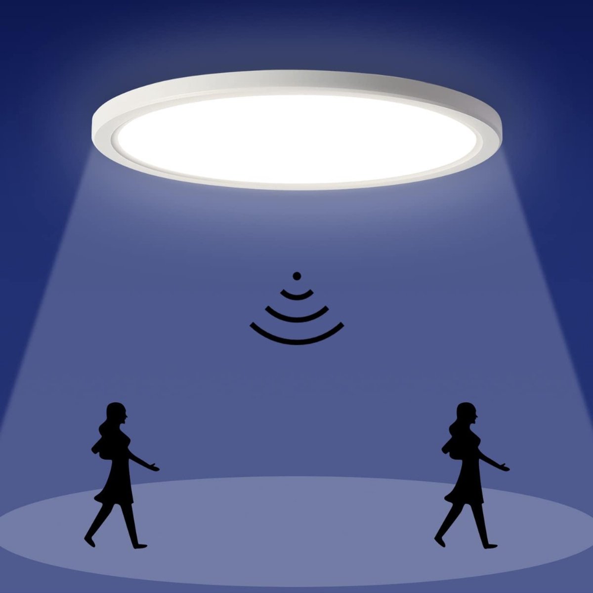 HEZIVO® Plafondlamp met Bewegingssensor - Voor Keuken Slaapkamer Badkamer - Lamp Draadloos en Oplaadbaar - 4000K - 22 cm