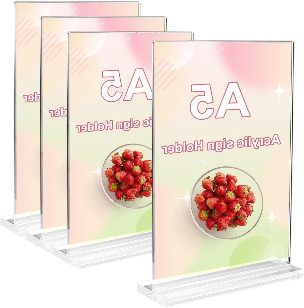 Acryl Menu Card Holder A5 - Multifunctionele Stand voor Flyers, Foto's en Postkaarten in Kantoor, Restaurant en Café (21x15 cm)