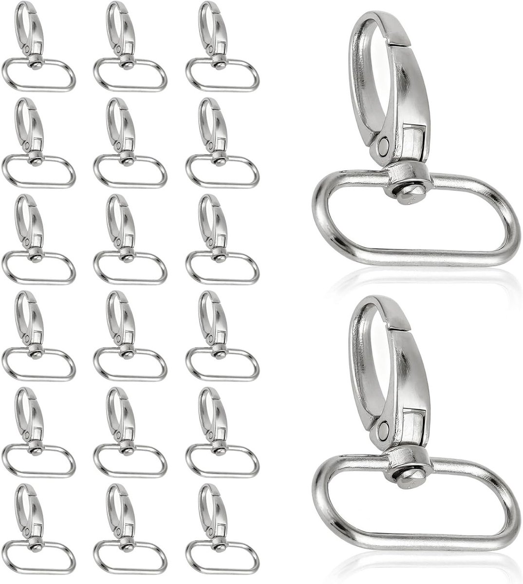 20 Stuks Draaibare Haakringen voor Sleutelhangers, Tasbeugels en Riemgespen (32mm)