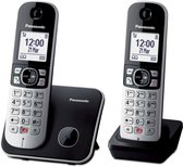 Panasonic KX-TG6852NLB duo téléphone résidentiel dect - 2 combinés - sans répondeur - gris/noir