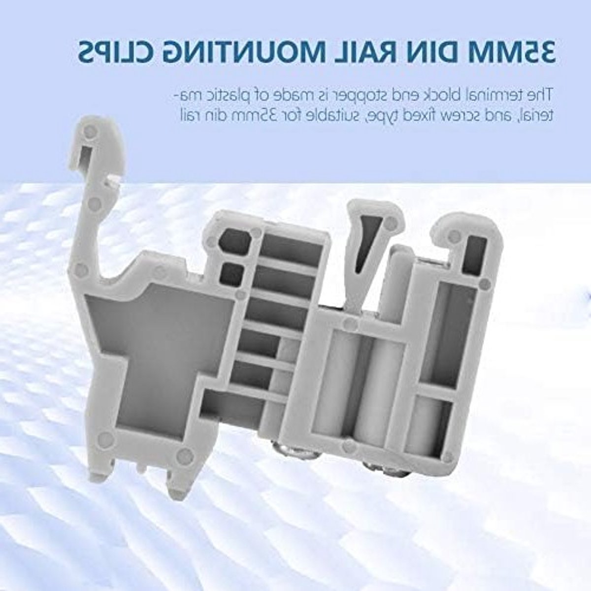 35mm Din Rail Eindstopper en Montageclips - 50 Stuks Grijze Blokken voor Elektrische Installaties