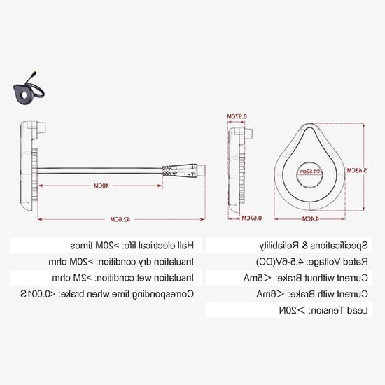 Trapsensor - trapondersteuning Sensor - elektrische fiets van Merkloos — afbeelding 3