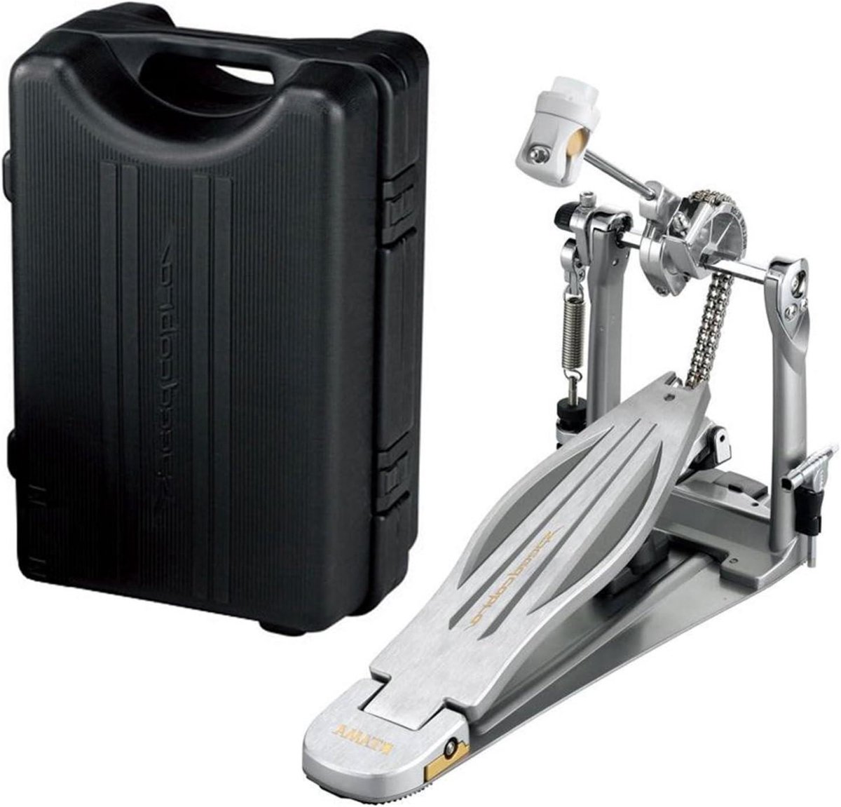 Bassdrum Pedaal - Kick Pedaal - Snel Drummen - Lange Footboard - 11.48 ponden - Zilver