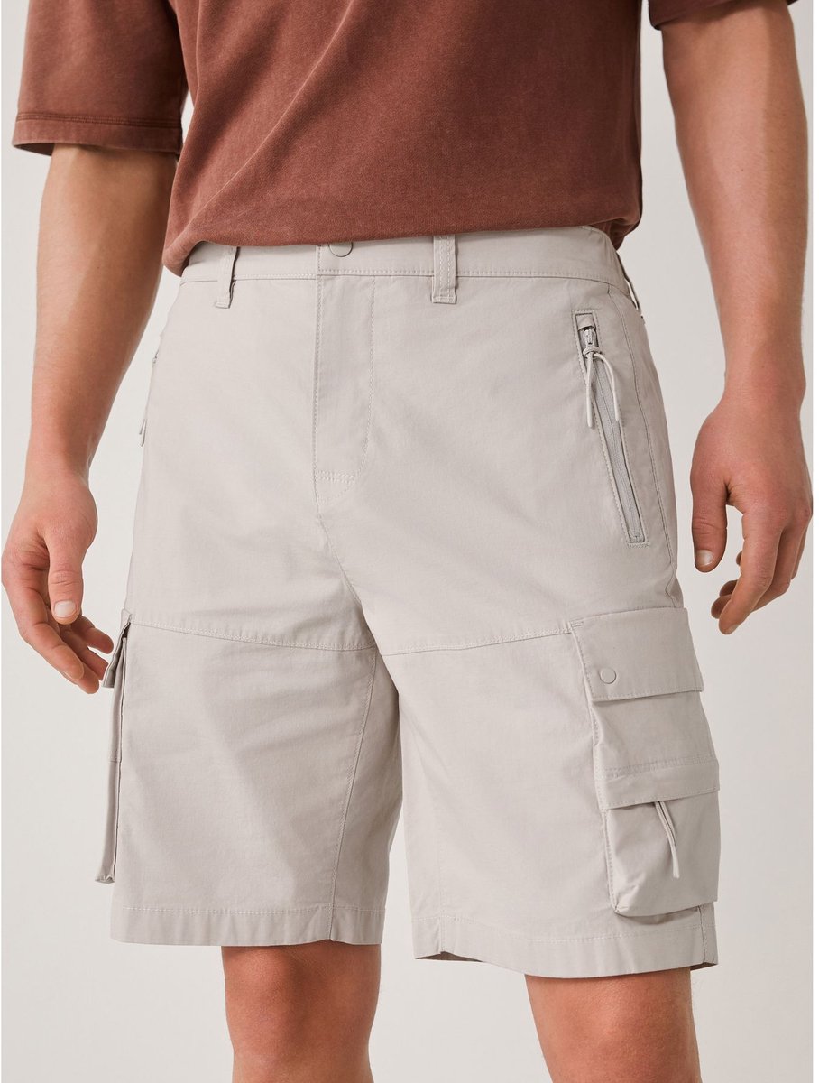 Next - Heren - Tech stretch utility cargoshort - Wit