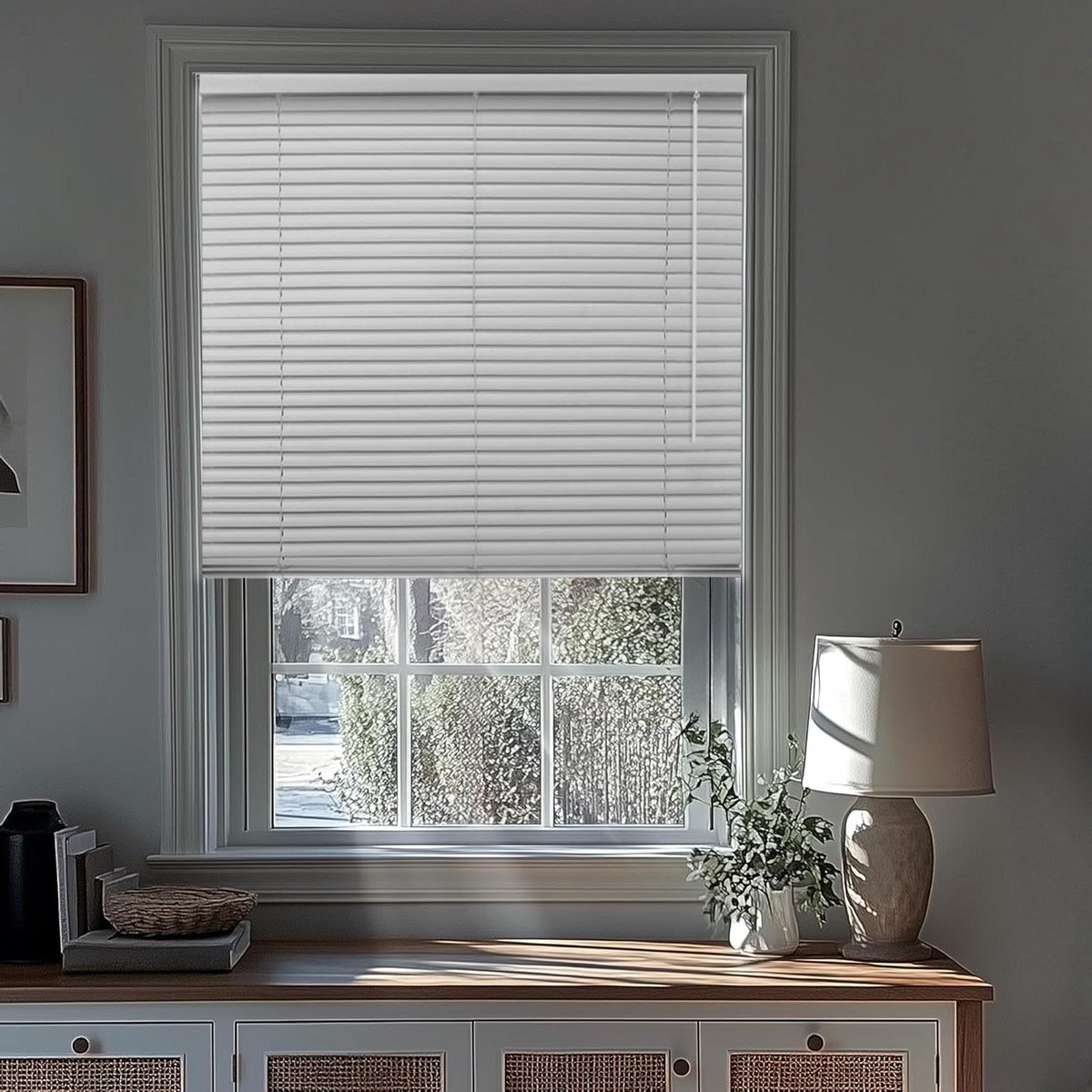 Mini Jaloezieën - Raamdecoratie Raambekleding - Privacy Creëren - 100% Verduisterend - B30 x H91 cm - Wit