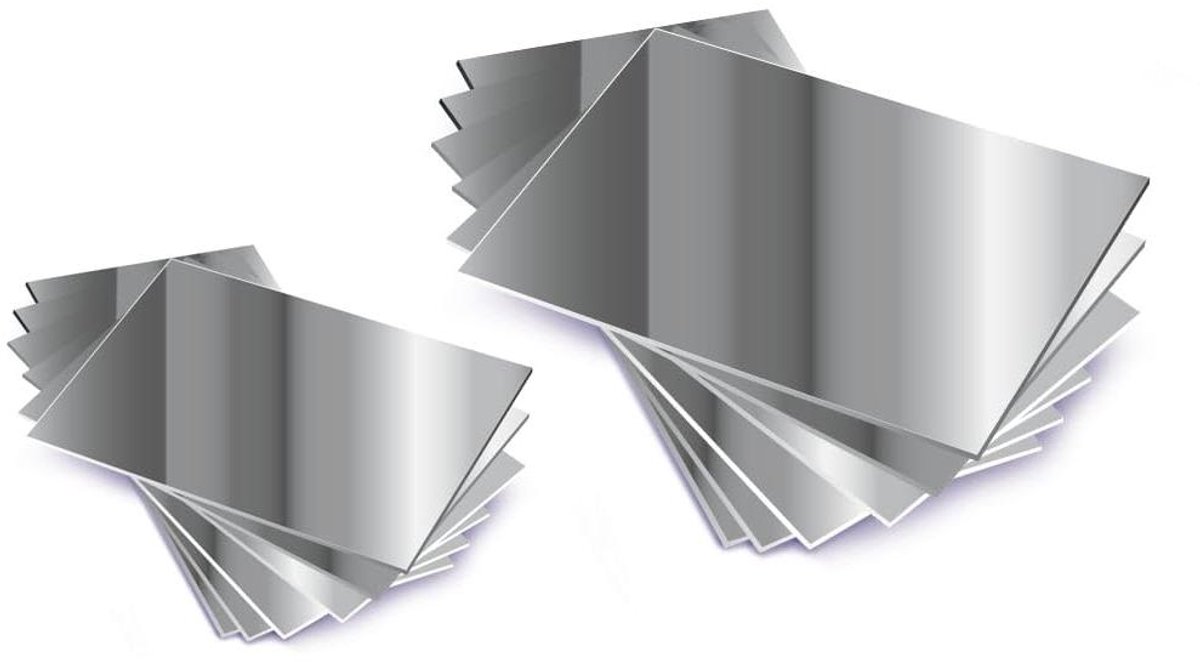 Plastic Spiegels - Kunststof Spiegels A4 - Symmetrische Oefeningen - 1 mm dik - A4 formaat 10 stuks - Zilver