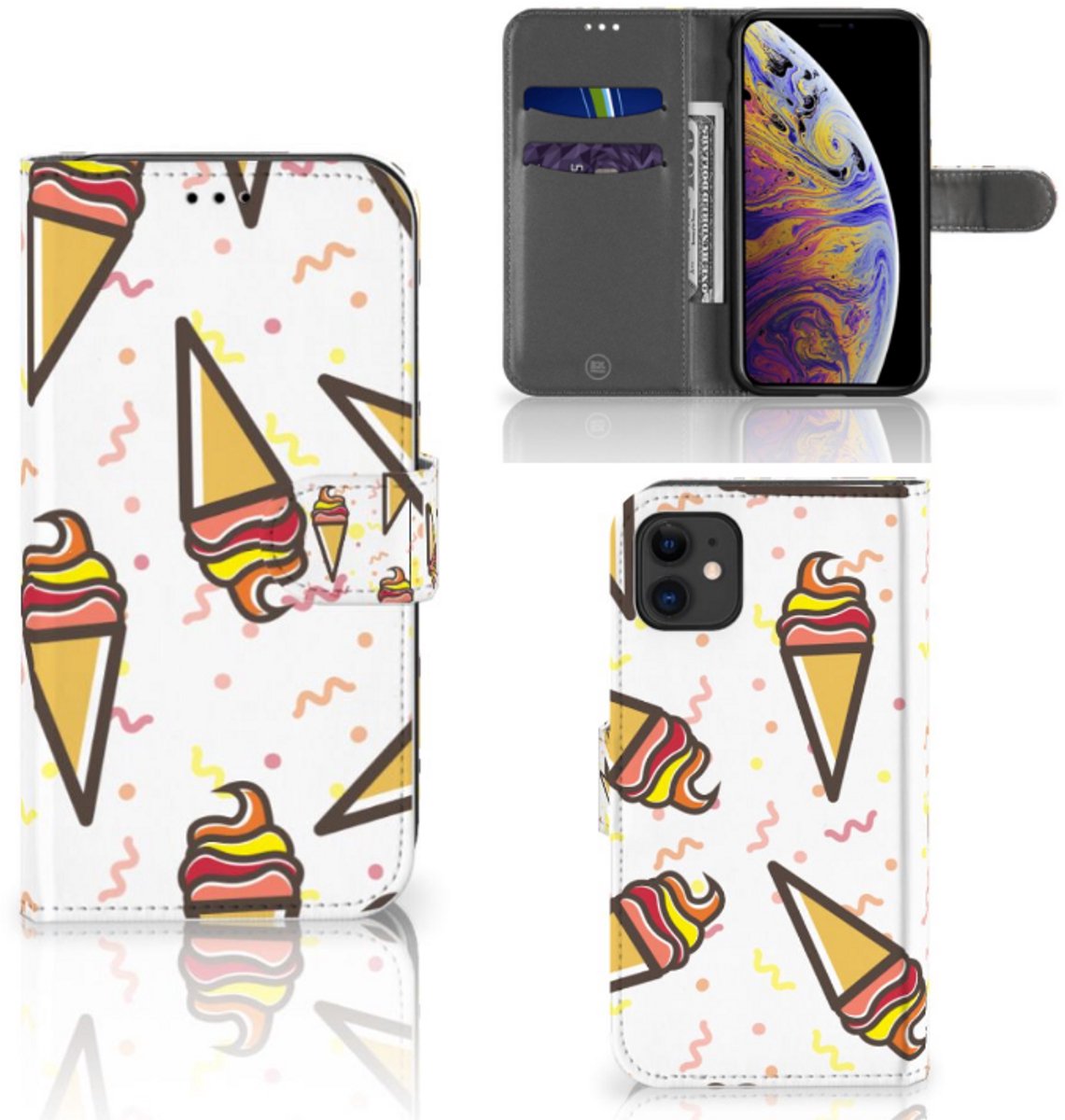 Boekhoesje voor Apple iPhone 11 Book Cover Icecream